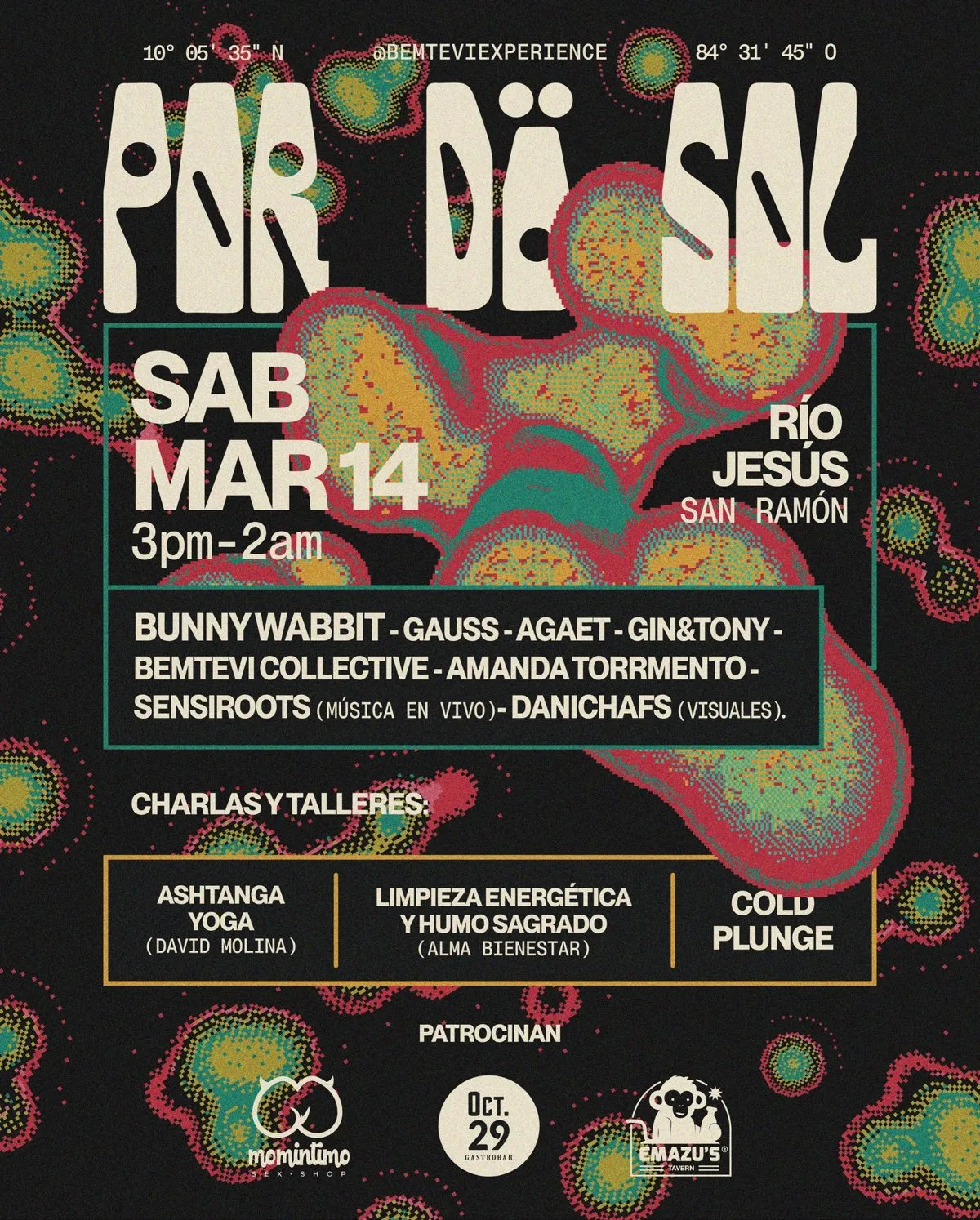 Afiche de Por Dö Sol, 14 de marzo 2026, publicado en el Instagram de Bem Te Vi